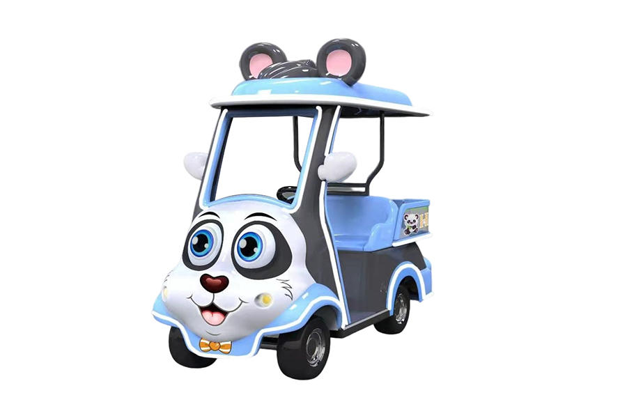 Two-seat cartoon electric sightseeing car with cargo box